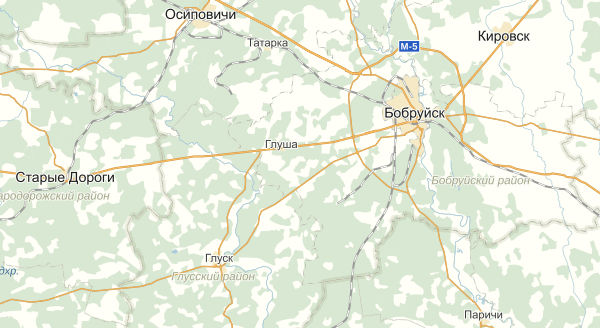 поселок Глуша на карте Яндекса