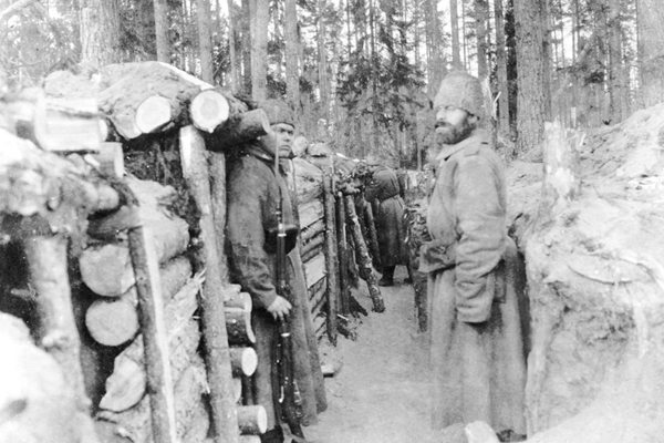 солдаты в окопах в Первой мировой войне