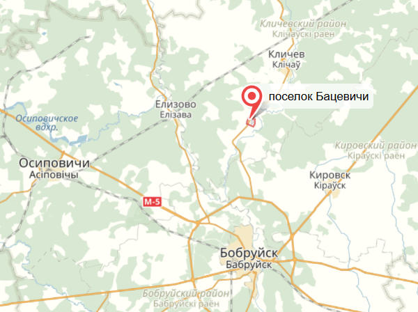 Бацевичи на карте Беларуси