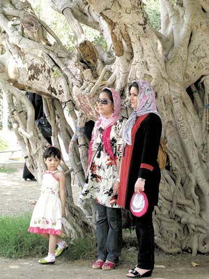 Иранцы очень любят посещать памятники старины и святые места. Рядом со священным деревом